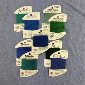 Lot of 9 Rainbow Gallery Grandeur Flair Fiesta! Neon Rays Very Velvet Blue Green - Picture 1 of 12