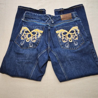 Mens Artful Dodger Embroidered Pocket Baggy Y2k Skater Jeans Jesse Pinkman 36x30 - Image 1 of 4