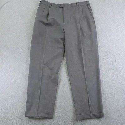 Kirkland Signature Pants 38x30 Gray Wool Super 100s Made Italy Missing Button - Image 1 of 4