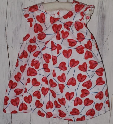 Catimini белый красный сердце платье размер 2T 2 86 * S25 - Изображение 1 из 4