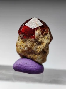 Spessartine Garnet Gemmy Crystal On Matrix Having Nice Terminations-Pak. - Picture 1 of 15