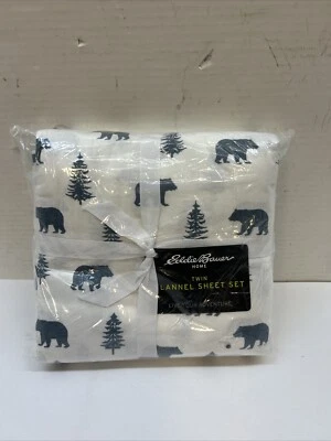 Eddie Bauer - Sábanas dobles, juego de cama de franela de algodón, cepillado para mayor suavidad Foto 1 de 3