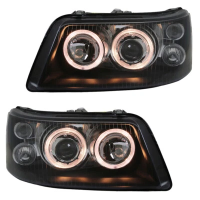 Scheinwerfer Klarglas Angel Eyes für VW T5 Bj. 03-09 Schwarz - Bild 1 von 4