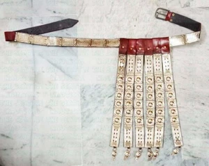 Cinturón de recreación de cíngulo centurión de Roma correas de latón y cuero decoración colgante - Imagen 1 de 8