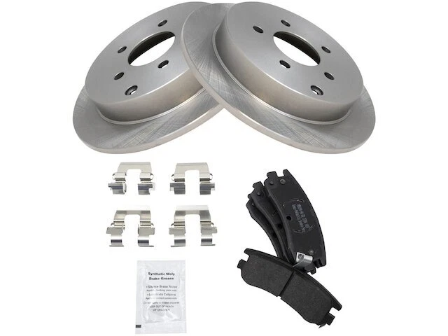 Kit de pastilha de freio e rotor TRQ traseiro compatível com Buick Rendezvous 2002-2007 81cv com etiquetas - Imagem 1 de 1