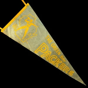 Vintage 1950s GREEN BAY PACKERS NFL Football Pennant Vince Lombardi Lambeau - Picture 1 of 14