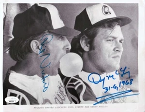Phil Niekro Denny McLain Dual Signed Autographed 8X10 Photo Braves JSA AH03525 - Picture 1 of 2