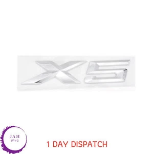 X5 LETTERING REAR BOOT LID TRUNK BADGE EMBLEM FOR BMW XDRIVE SERIES, CHROME - Bild 1 von 3