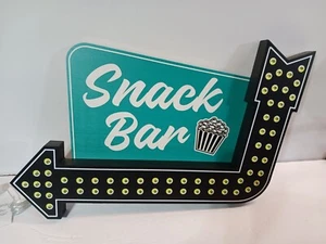 Snack Bar LED Lighted Sign Cafe Pub Home Theater Signage Wall Art Décor New USB - Picture 1 of 7