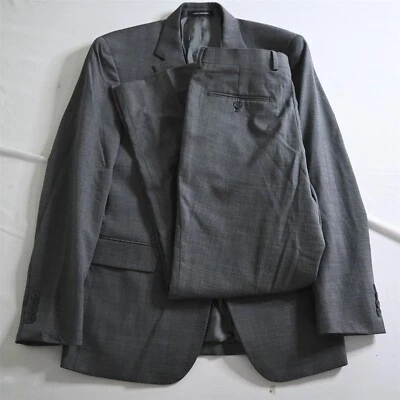 Kenneth Cole Awearness 40R 32x32 Gris Ojo de Pájaro Elastizado Lana Chaqueta Pantalones Traje Foto 1 de 4