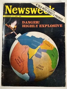 Newsweek Magazine Feb 17 1969 Danger! Highly Explosive - Middle East & More - Picture 1 of 7
