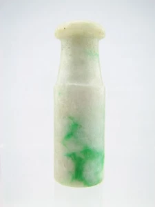 Vintage Genuine Natural Green White Jade Cigarette Holder #G147 - Picture 1 of 7