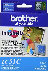 Nuevo Cartucho de Tinta Cian Original Brother LC51 DCP-130C, DCP-330C, DCP-330CN - Imagen 1 de 2