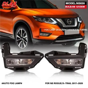 2Pcs Front Fog Lights Assembly w/ Clear Lens Grills Bumper For Nissan X-TRAIL - Picture 1 of 6