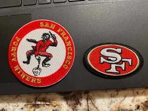 San Francisco 49ers NFL FOOTBALL Embroidered Iron On Patch Lot of 2 - Picture 1 of 4