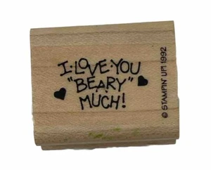 I Love You Beary bambola giocattolo frase con molte parole timbro in gomma legno - Foto 1 di 2