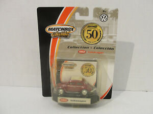 Matchbox 50th Anniversary ‘62 Volkswagen Beetle Vw Bug Maroon 1/64 Real Riders