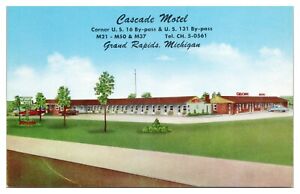 Vintage Cascade Motel Grand Rapids Michigan Postcard Unposted Chrome