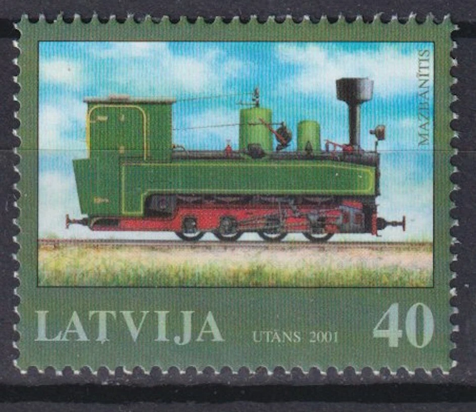  Transporte de Letonia 2001, ferrocarril de vía estrecha MNH** Foto 1 de 1