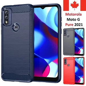 Coque pour Motorola Moto G Pure 2021 / G Power 2022 / G Play 2023 - Fibre de carbone - Photo 1 sur 11