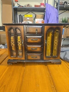 Vintage Mid-century Wooden Mega Jewelry Box  - Picture 1 of 17