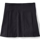 NEW $39 Lands' End School Uniform Girls Box Pleat Skirt Black Pleated Size 7
