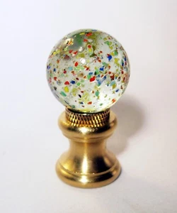 LAMP FINIAL-GLASS ORB LAMP FINIAL-CONFETTI - Picture 1 of 2