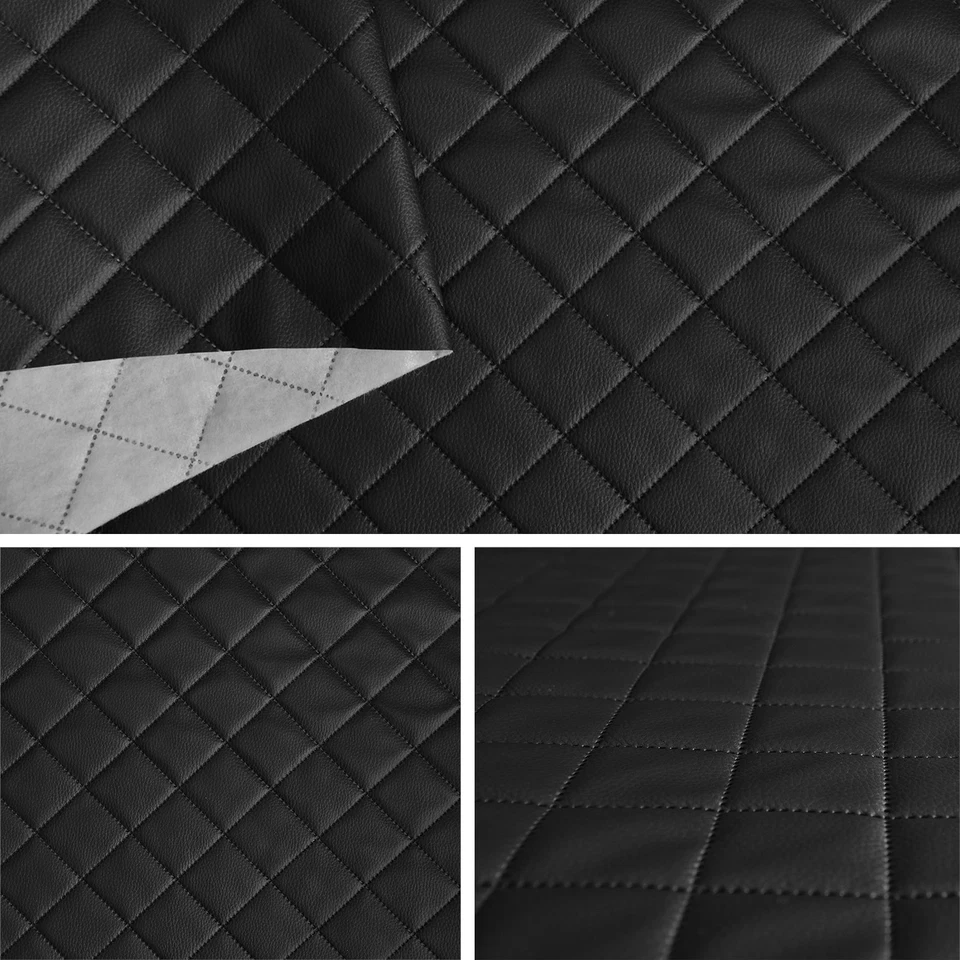 Kunstleder PVC Gesteppt kaschiert 5x5cm Farbe schwarz T191 10