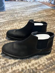 Kenneth Cole Reaction Mens Leather Slip-On Ankle Boots Round Toe Size 11.5 Black - Picture 1 of 7