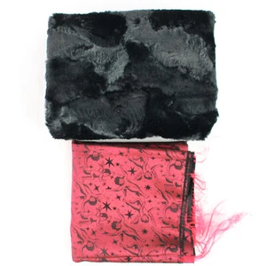 Lot of 2 Red and Black Fabric Faux Fur DIY Crafting Projects Fabric Cutters - Picture 1 of 5