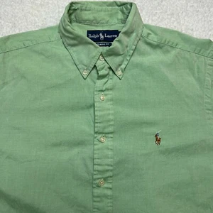 Ralph Lauren Mens Classic Fit Button Down Shirt 16 33 Green Long Sleeve - Picture 1 of 11