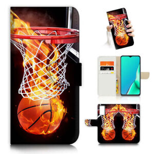 ( For Vivo Y20S ) Wallet Flip Case Cover PB23271 Fire Basketball