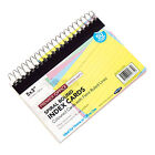 Set of 2 Spiral 50 Sheet Index Cards 5 x 3 Lined COLOUR Revision Note Pad Books