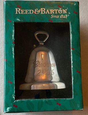 Reed & Barton Silverplated Bell Ornament Engraved Christmas 2006 in Box - Image 1 of 3