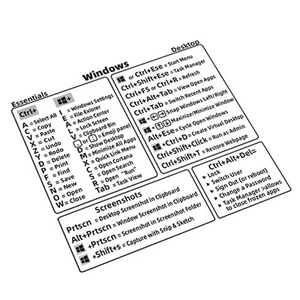Reference Keyboard Shortcut Stickers PC Laptop Desktop Short Cut Sticker F7B2 - Afbeelding 1 van 19