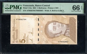 ERROR NOTE Venezuela 2021 5 Bolivares Banco Central Mismatched Serial Number - Picture 1 of 2