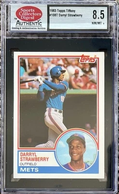 Darryl Strawberry 1983 Topps 交易 RC 新秀 #108T SCD 8.5 近乎完好/MT+ 非蒂芙尼 — 第 1/2 张图片