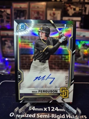 Max Ferguson 2021 1st Bowman Chrome Black Refractor Auto /75 - Image 1 of 4