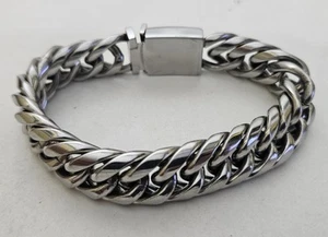 Kubanisches Gliederarmband Edelstahl 9,5" L X 5/8" B - Bild 1 von 10