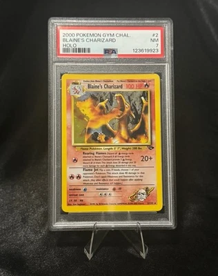 Pokemon Blaine's Charizard #2 Unlimited PSA 7 - Gym Challenge - Image 1 of 4