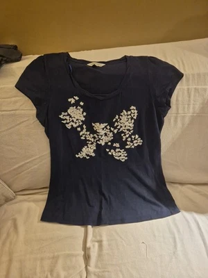 Rocha John Rocha Women's, Navy Blue, Organic Cotton T-shirt,  Size 14 - Image 1 of 3