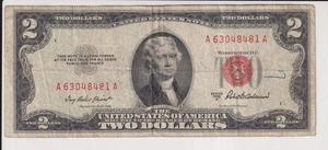TWO DOLLAR FEDERAL RESERVE NOTE UNITED STATES OF AMERICA SERIES 1953 A $2 BILL - Picture 1 of 2