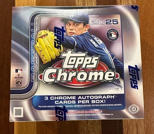 2025 TOPPS CHROME BASEBALL HOBBY JUMBO BOX - Factory Sealed - 3 Autographs 100% - Picture 1 of 14