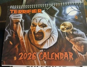 2026 Terrifier Horror Wandkalender 12 Monate Monatlich Hängeplaner - Bild 1 von 1