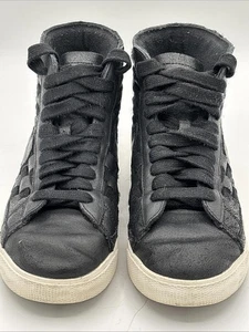 Nike Blazer Mid Woven black leather lace up womens US 6.5 sneakers shoes weave - Picture 1 of 20