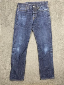 J. Jeans Crew para hombre 32x34 ribete Kaihara 770 azul lavado oscuro denim recto - Imagen 1 de 12