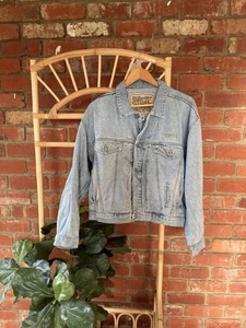 Vintage DIESEL Y2K Motorcycle Trucker Denim Jacket Collar Sz M - Picture 1 of 7