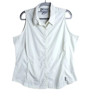 COLUMBIA Titanium Sleeveless Button Up Blouse Top WHITE size XL Preppy Casual - Picture 1 of 6