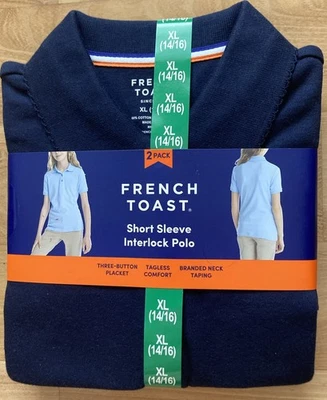 Paquete de 2 polos French Toast ropa escolar azul marino niñas talla XL (14/16) Foto 1 de 4