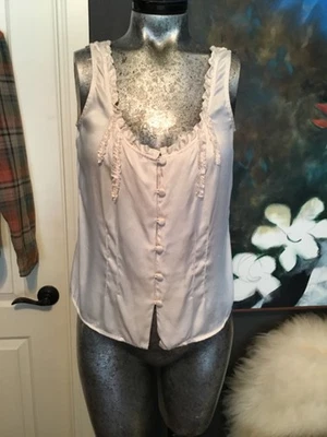 Vintage Y2K Silk Babydoll Camisole Top J. Jill Forest Fairy Grunge 6 - Image 1 of 4